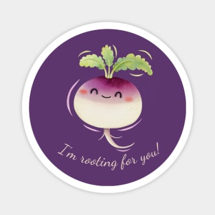 I'm Rooting For You Cute Watercolor Turnip Magnet